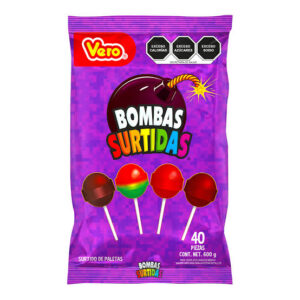 BOMBAS SURTIDAS PALETA VERO 40PZ 600g